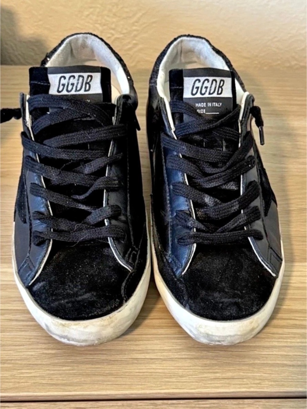 Golden Goose Super-Star Classic with List Sneakers Black & White EU 40 Authentic